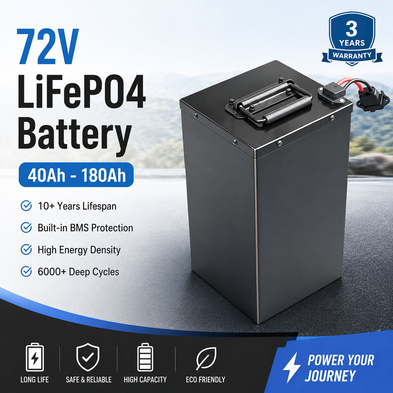 Новый литиевый аккумуляторный  – обзор и цена 72V 60Ah Lifepo4 Battery Pack