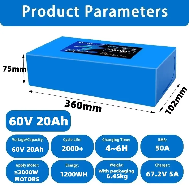 Аккумуляторный блок Aleaivy 60 – обзор и цена 60V 30Ah Electric Scooter Battery