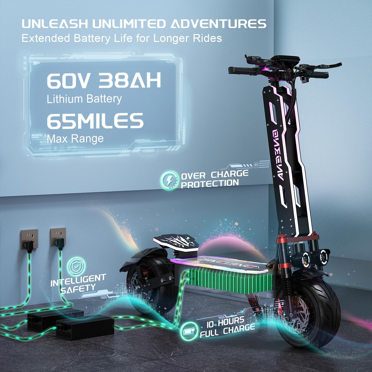 Электросамокат для взрослых ON – обзор и цена 60V 5600W Dual Motor Electric Scooter