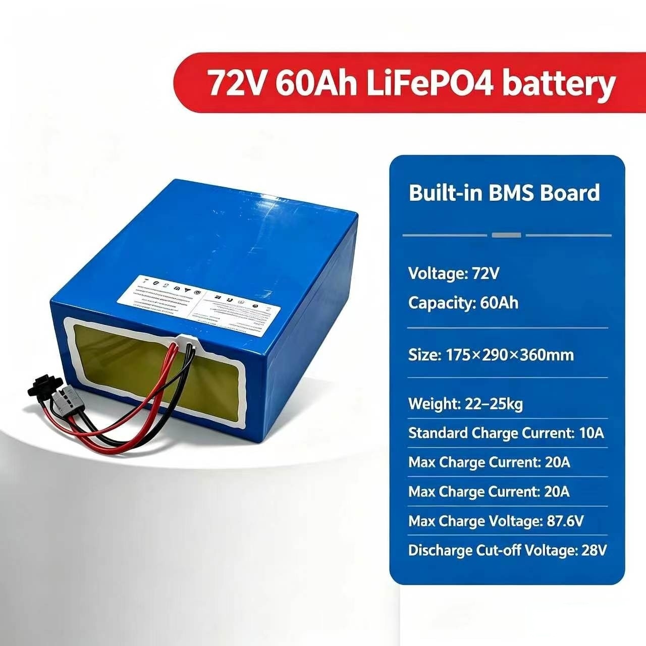 Литиевая батарея 72В 60Ач LiFe – обзор и цена 72V 60Ah Lifepo4 Battery Pack